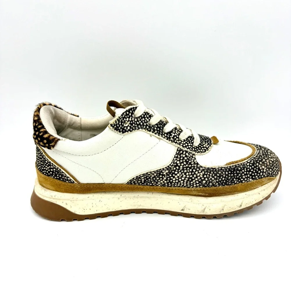 Madewell MWL Cloudlift Sneakers Womens 8.5‎ Animal Print Calf Hair Cream Leather - Picture 7 of 11